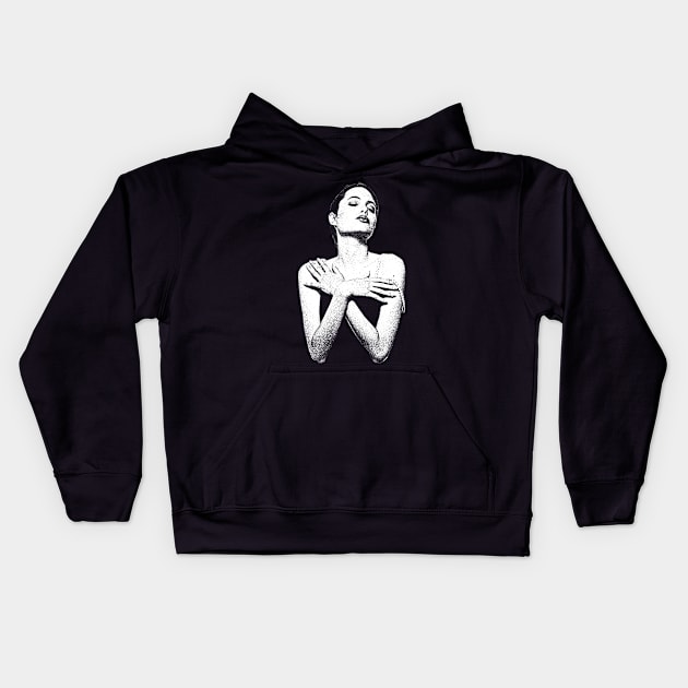 Young Angelina Jolie Kids Hoodie by Lowchoose